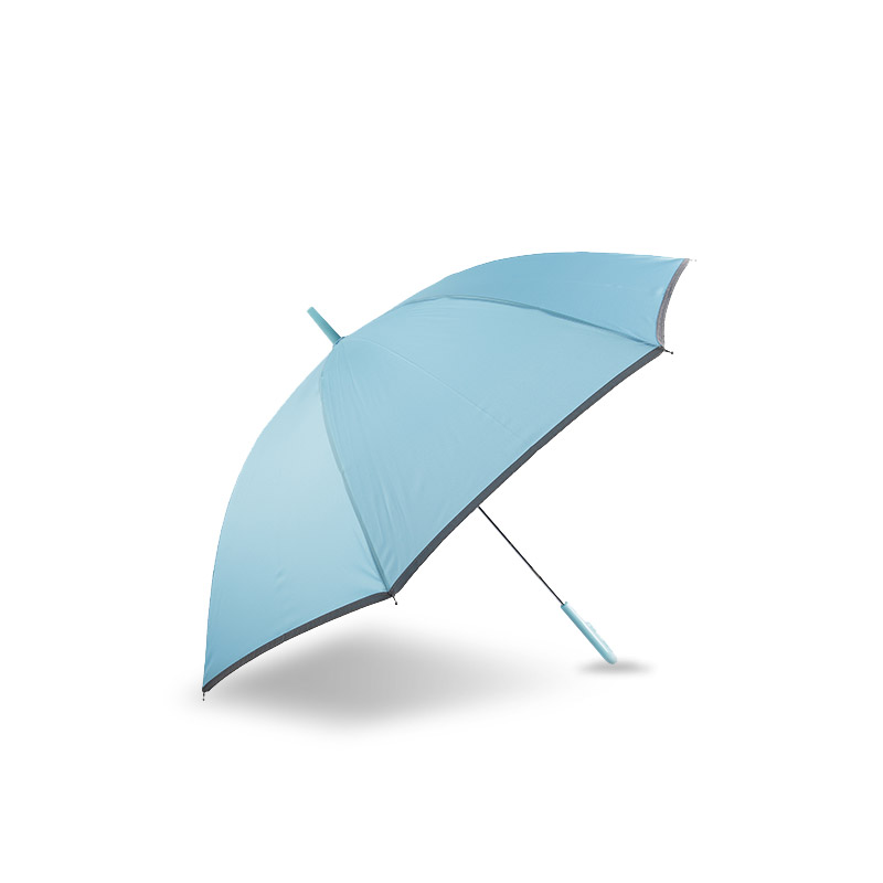 Küçük Taze Açık Mavi İpek Kumaş, Yansıtıcı Şeritli Düz Şemsiye-0E6B0037
