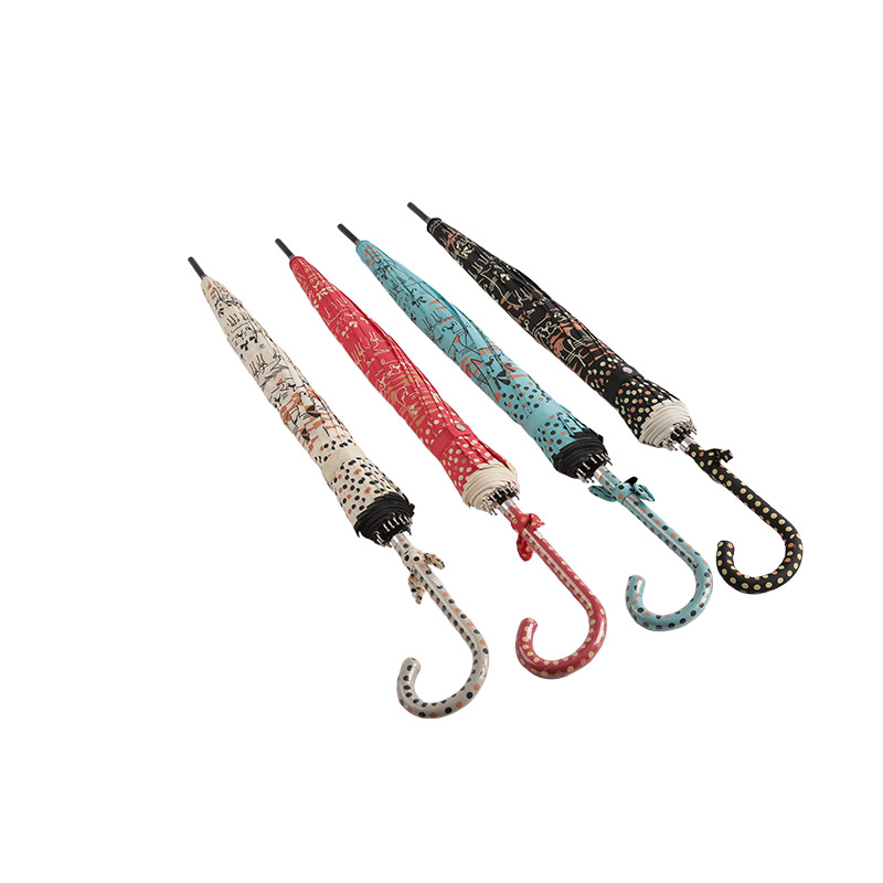 Çift Stil Kedi Ve Puantiyeli İpek Kumaşlı Düz ​​Şemsiye-0E6B0118