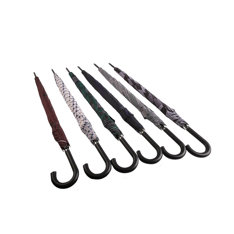 Koyu Gri Kareli İpek Düz Şemsiye-0E6B0351