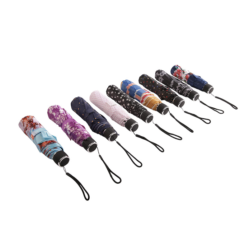 Mini Puantiyeli Pongee Üçlü Şemsiye-0E6B0499