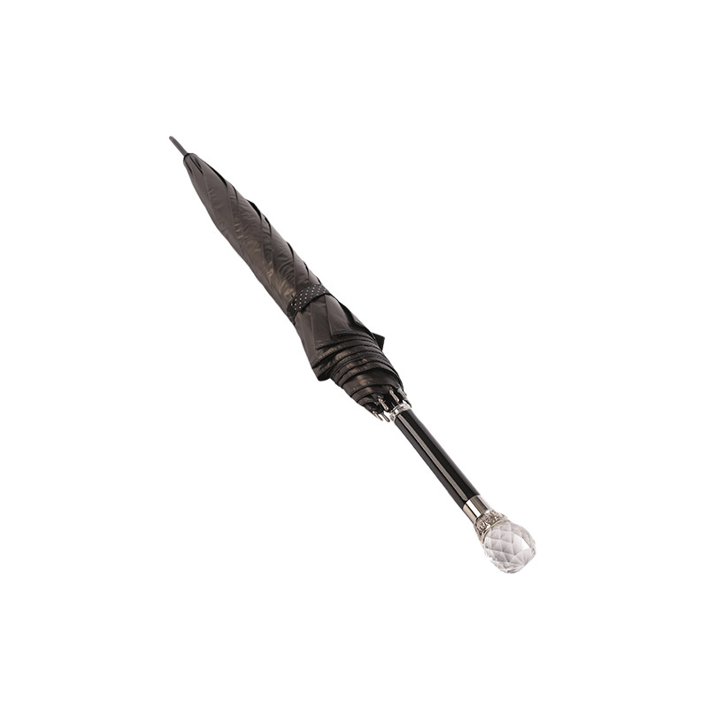 Siyah Kaplamalı Düz Şemsiyeli Atmosferik Sınıf Saplı Pongee-0E6B0733