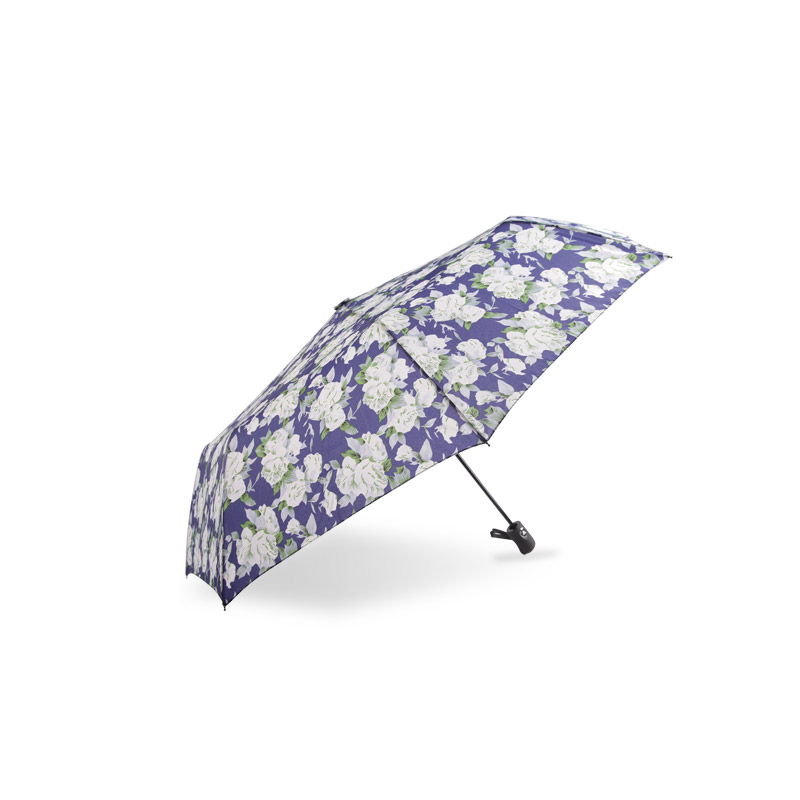 Vintage Star Desenli Pongeer Üçlü Şemsiye-0E6B0757